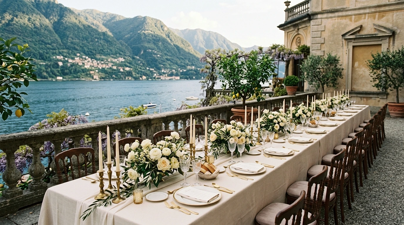 Terrazza di una dimora storica affacciata sul lago