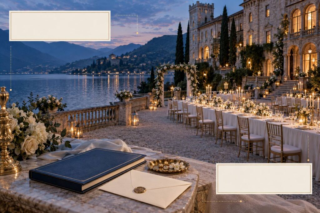 Illustration éditoriale du sujet : Castello per matrimonio: i più belli d'Italia e i prezzi