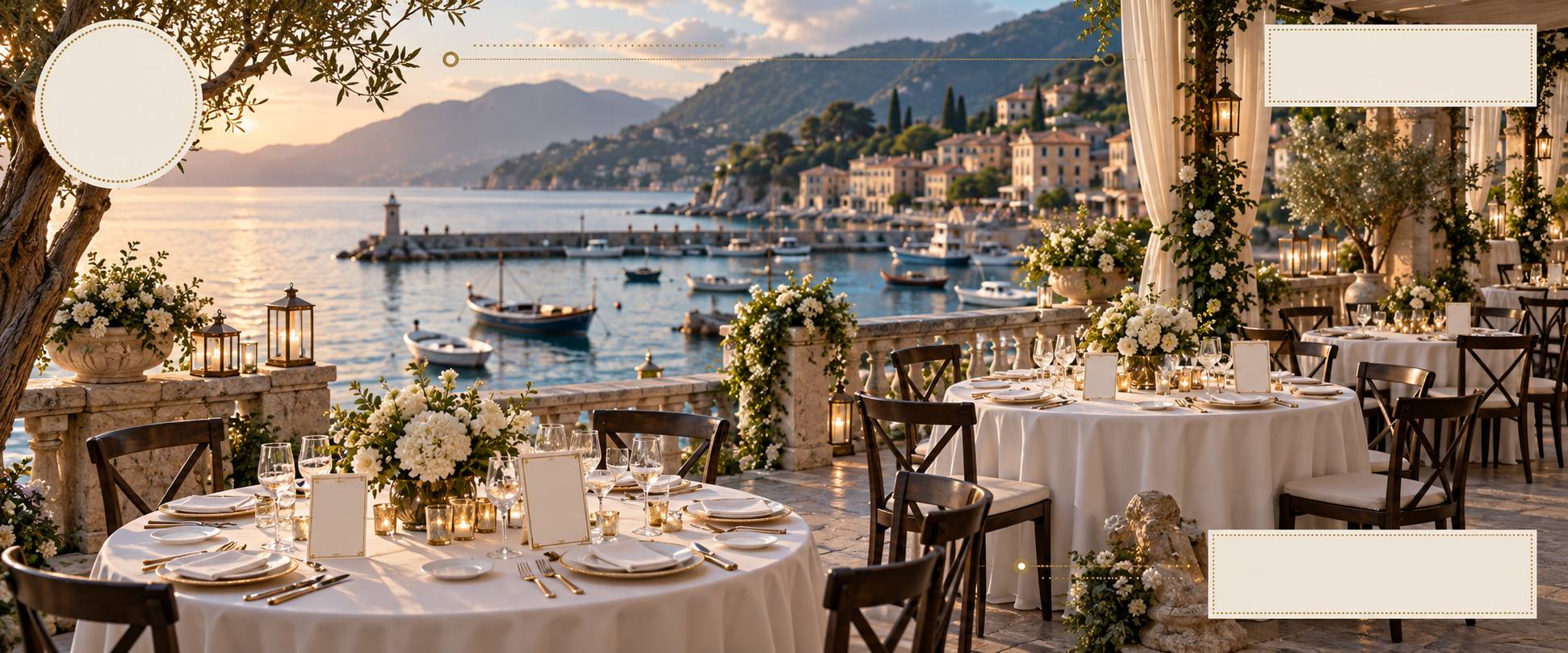 Illustration éditoriale du sujet : La Pignese Sanremo: matrimoni ed eventi, menù e prezzi