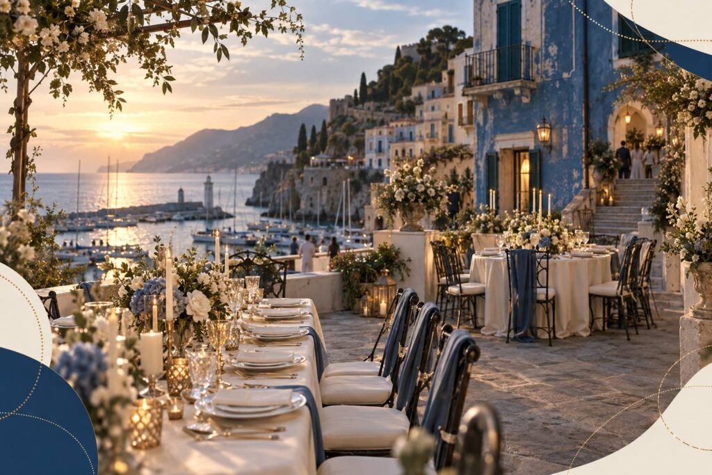 Illustration éditoriale du sujet : La Pignese Sanremo: matrimoni ed eventi, menù e prezzi