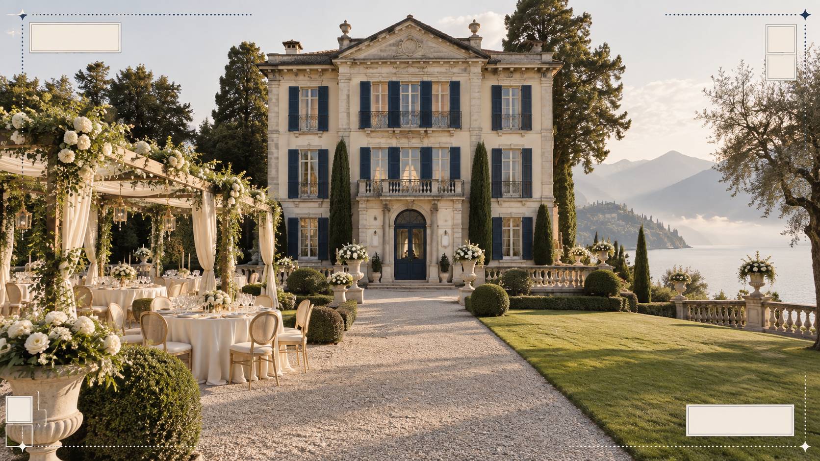 Illustration éditoriale du sujet : Villa Caproni: matrimonio, prezzi e recensioni della location